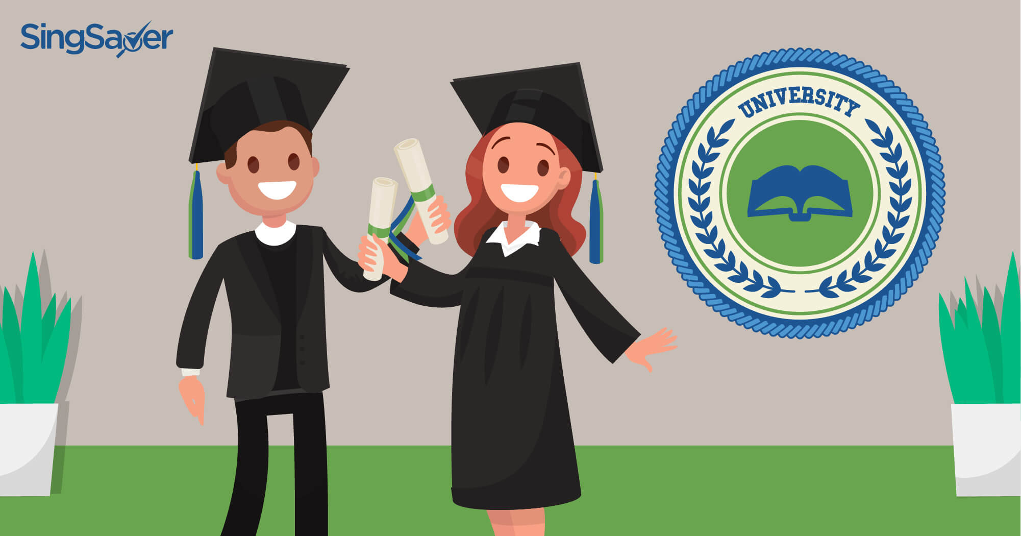 Happy graduations of further education - SingSaver