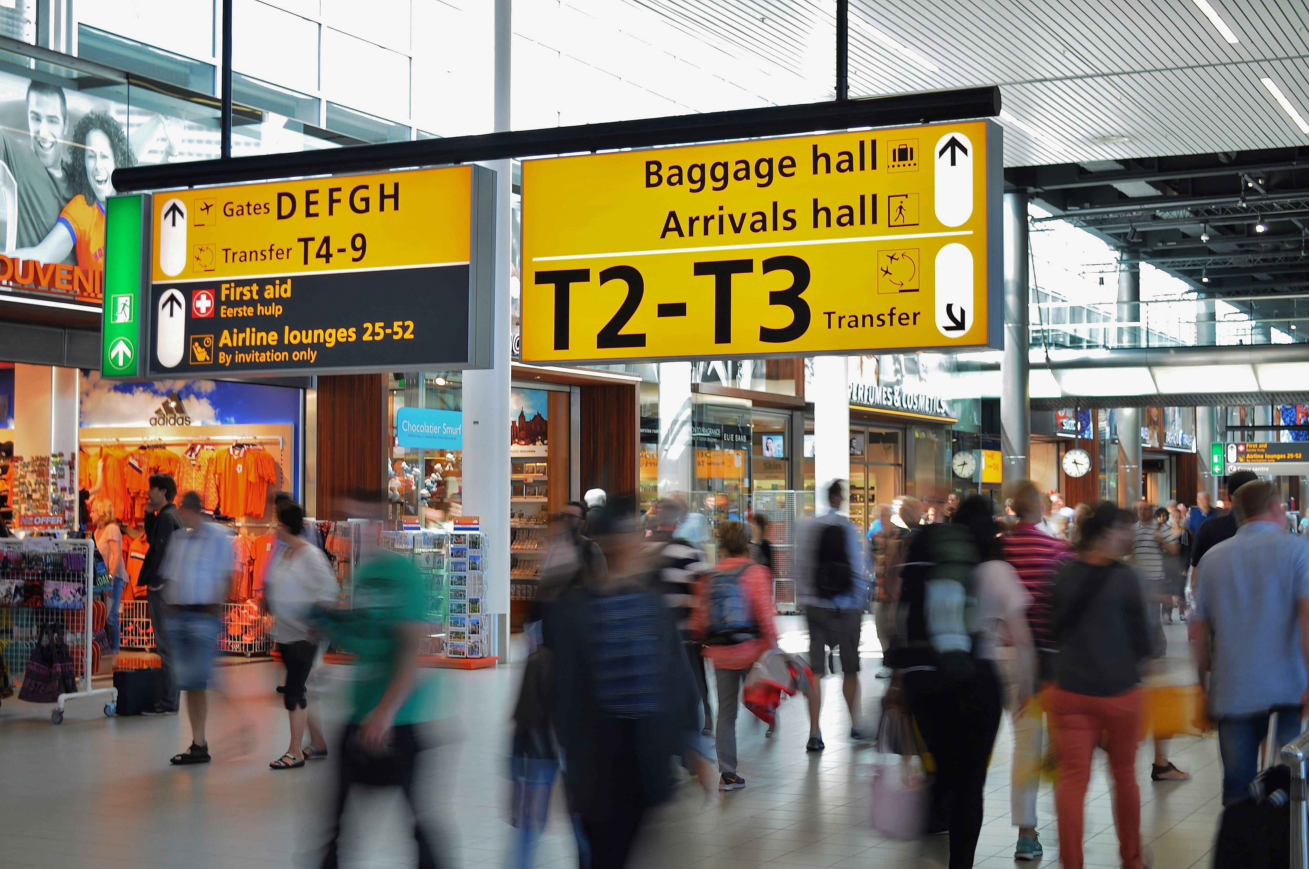 Terminal signboard at Changi Airport Arrival Hall